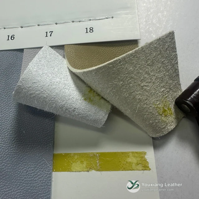 YX-091 turned swatches showing the backing